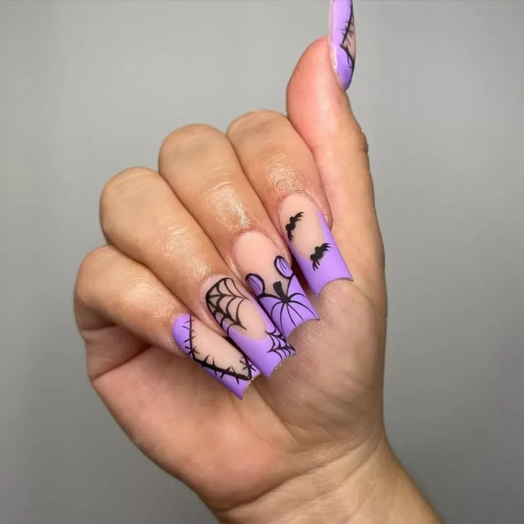 Purple Halloween Nail Designs