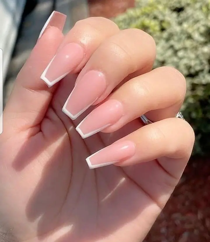 Coffin Shaped nude Nails