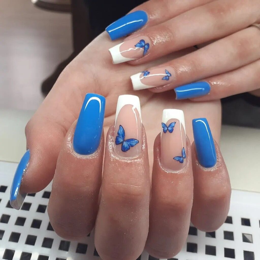 Blue butterfly Nails