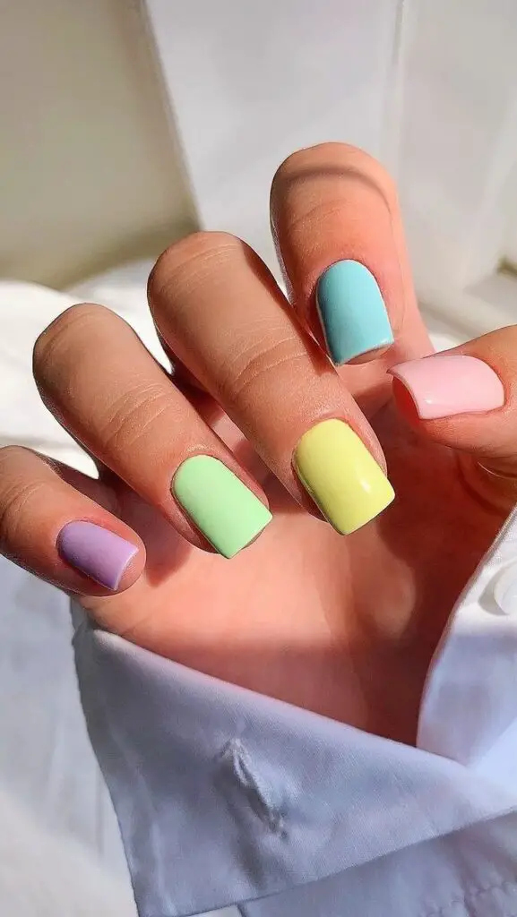 short square pastel nails