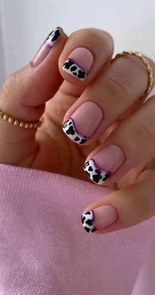 short square Animal prints nails