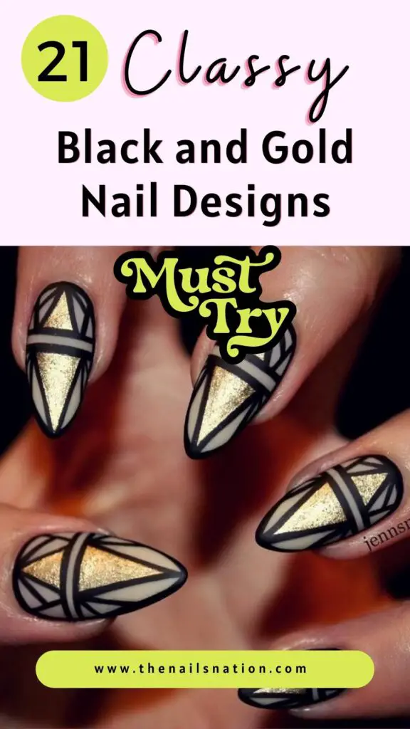 Easy Sophisticated Black and Gold Nails Tutorial