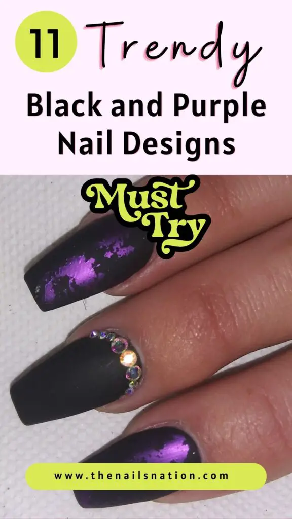 11 Trendy Black and Purple Nail Designs and Ideas (2)