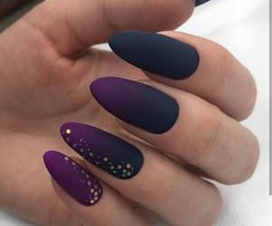 Matte Black and Purple Nails