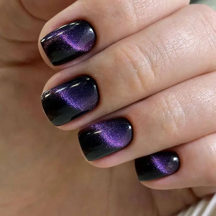 Short Black and Purple Nail