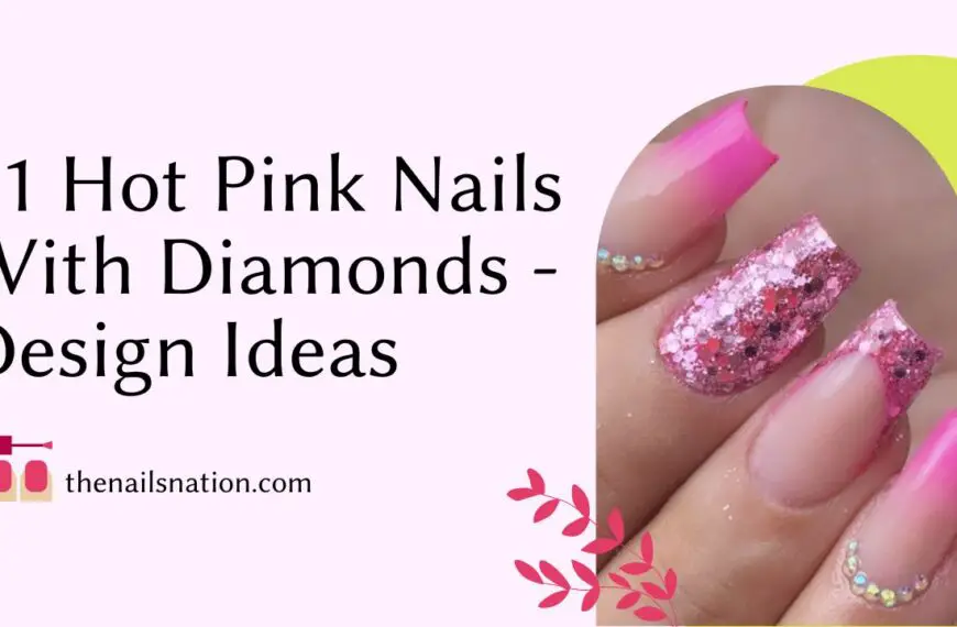 21 Hot Pink Nails With Diamonds - Design Ideas