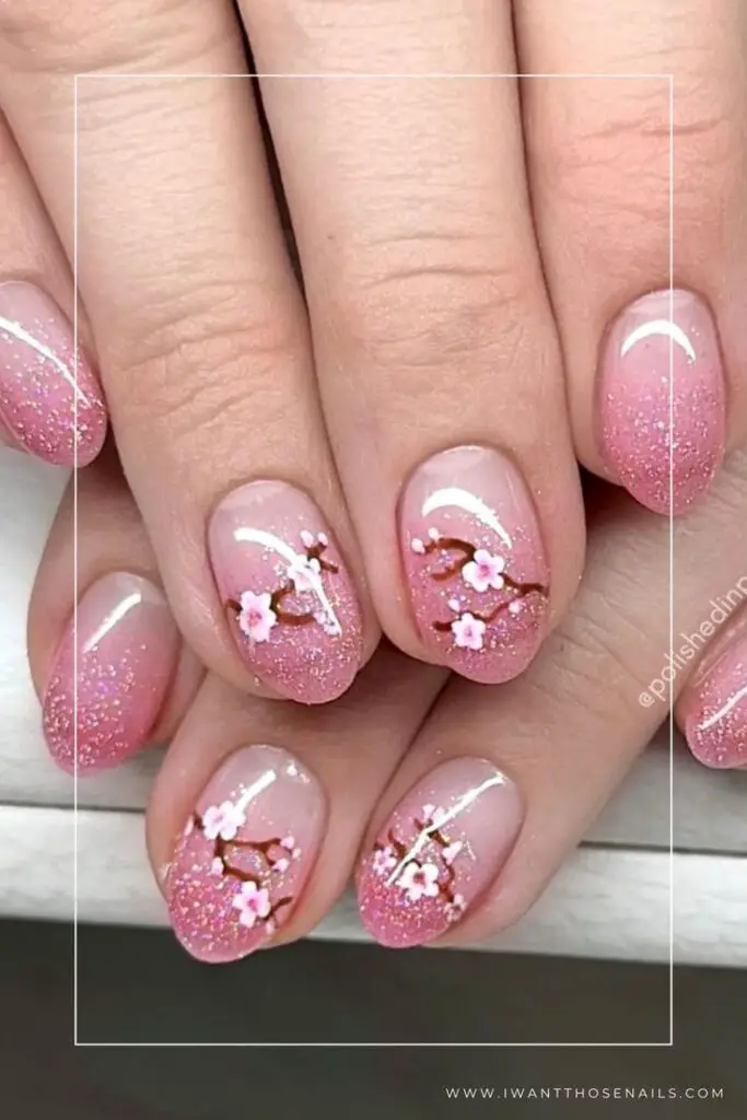 Peach Blossom Nails