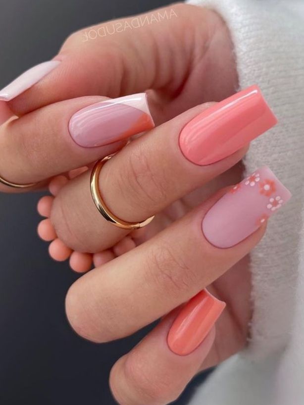 Sweet Peach Ombre Nails
