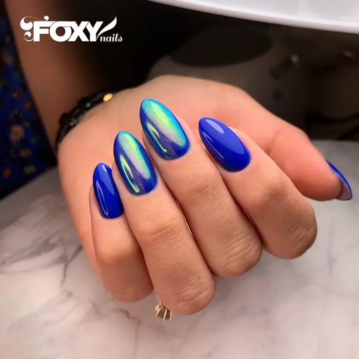 Neon Blue Acrylic Nails