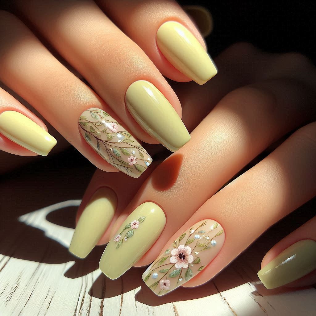 Pale Yellow Old Money Nails