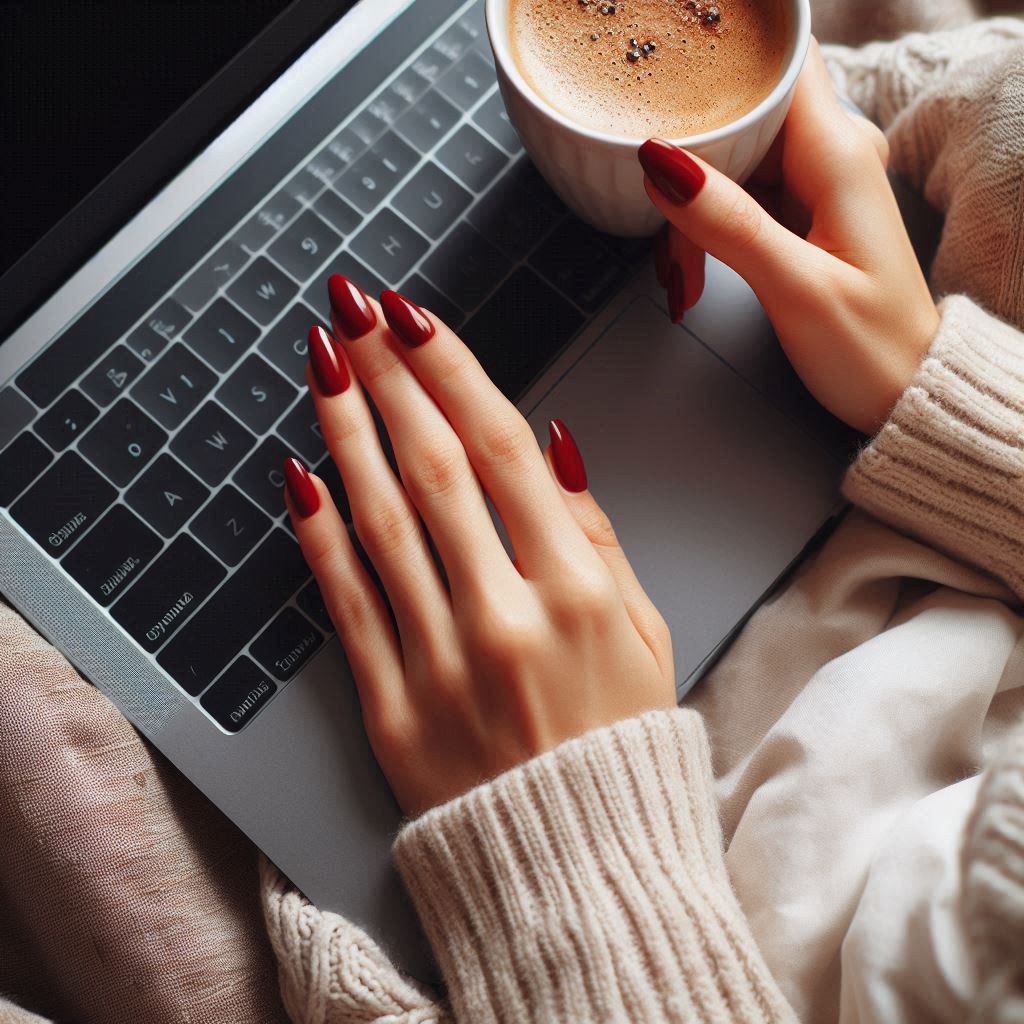 Red Almond Nails