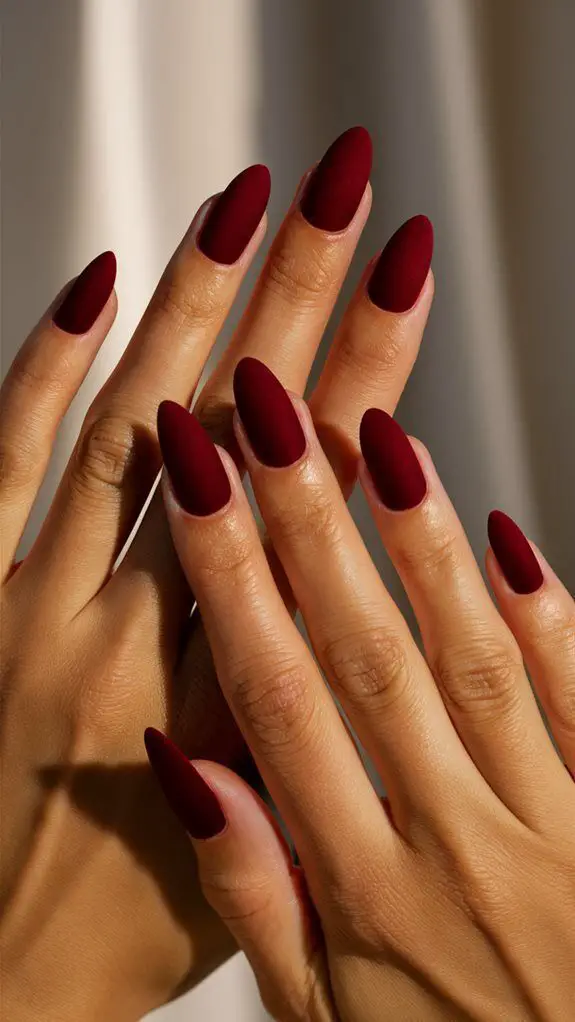 Matte Red Nails for Prom