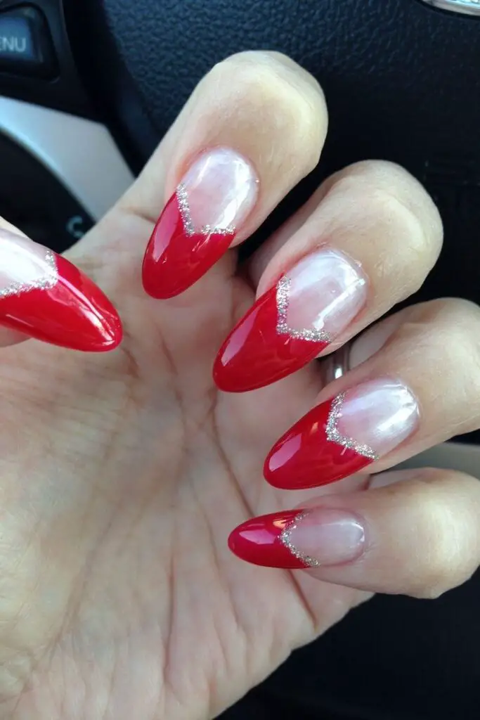 Red Coffin Prom Nails