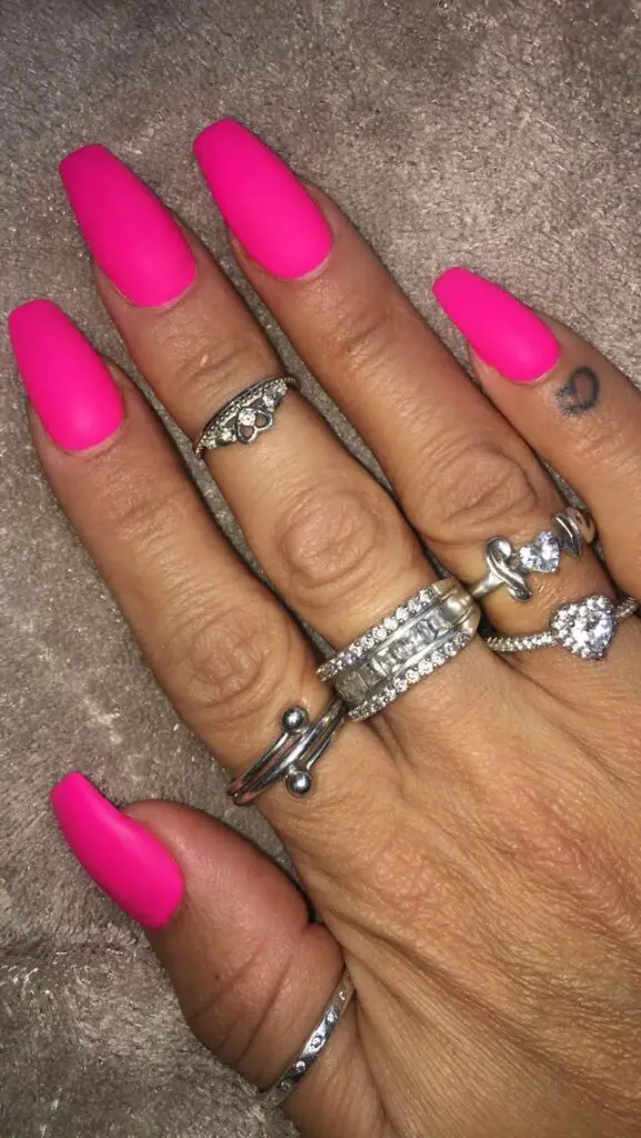 Matte Pink Prom Nails