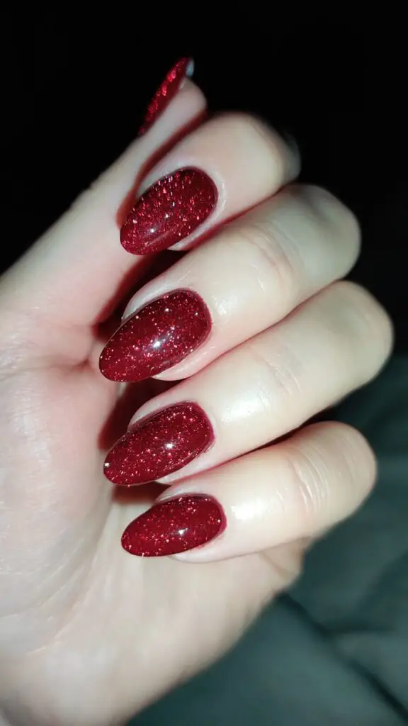 Red Glitter Prom Nails