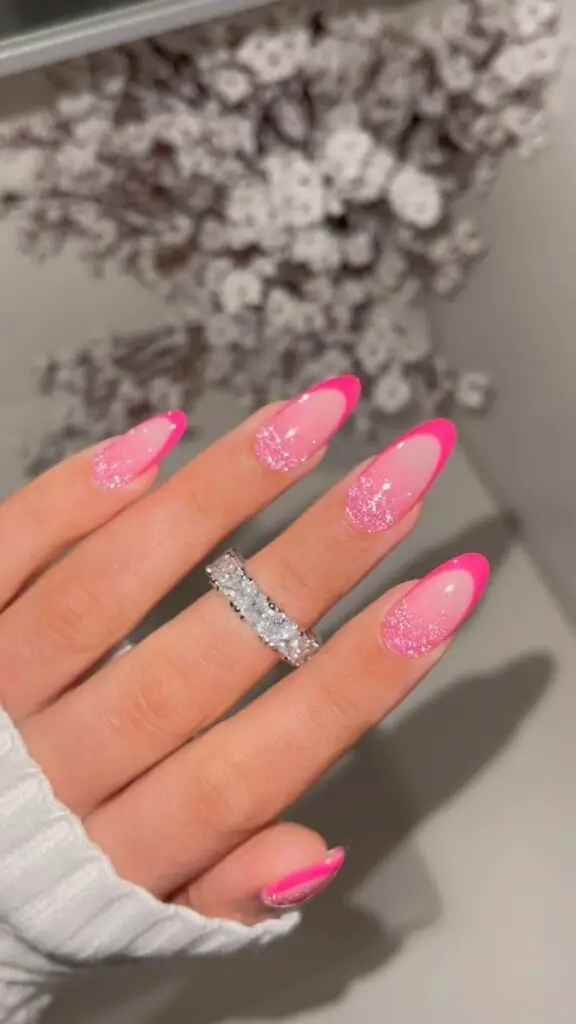Ombre Pink Prom Nails
