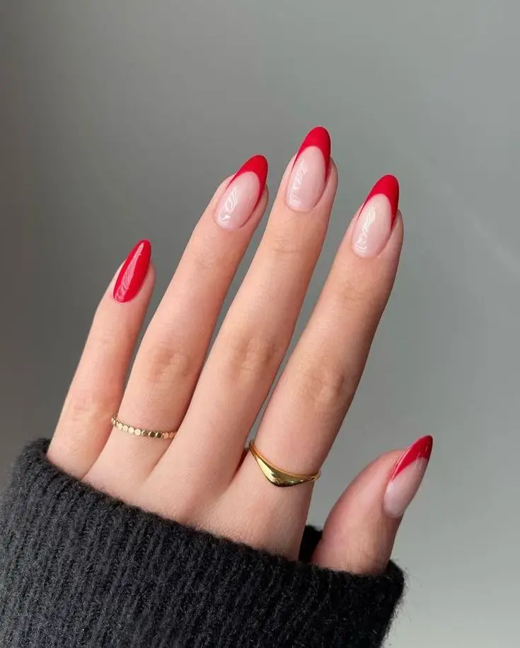 Red French Tip Nails