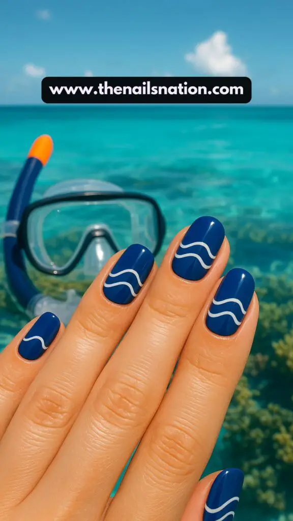 Blue Tropical Nail Designs