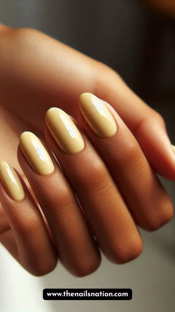 Butter Yellow Nails on Brown Skin