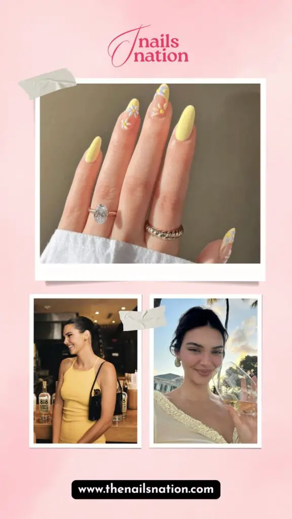 Kendall Jenner Butter Yellow Nails
