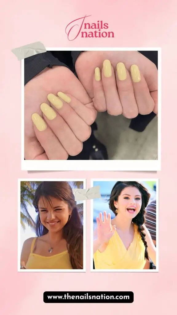 Selena Gomez-Inspired Butter Yellow Nails