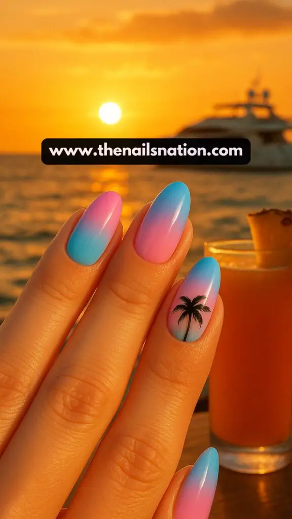 Tropical Ombre Nail Designs