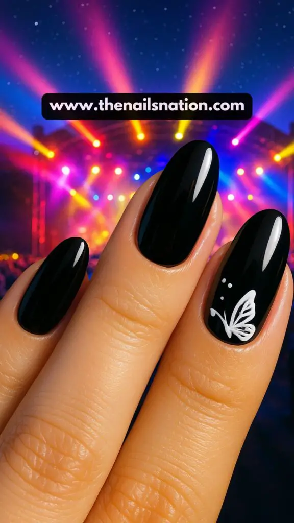 Black Butterfly Nail Art