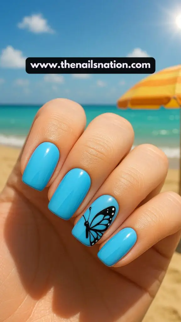 Blue Butterfly Nail Ideas