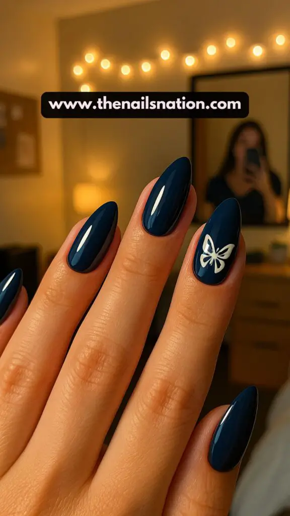 Blue Summer Nails Almond