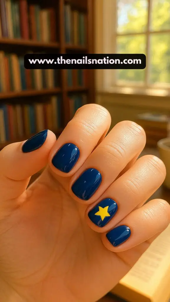 Blue Summer Nails Short