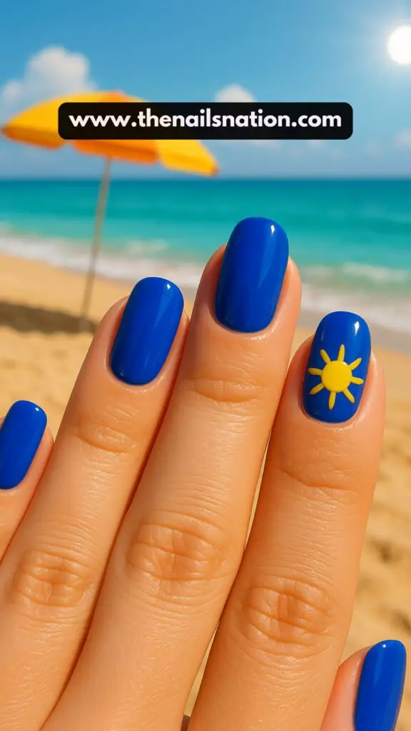 Bright Blue Summer Nails