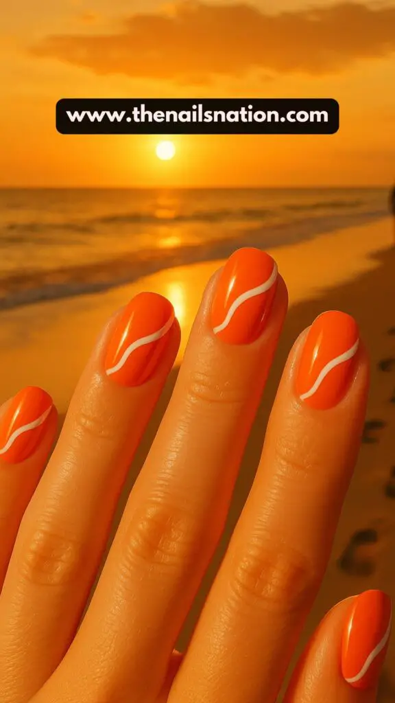 Bright Orange Summer Nails