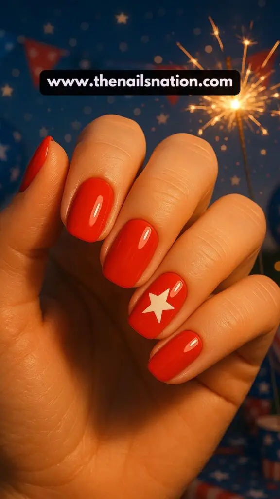 Bright Red Summer Nails