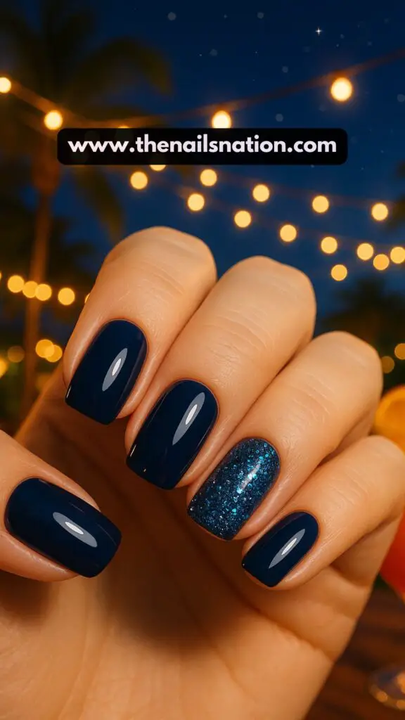 Dark Blue Summer Nails