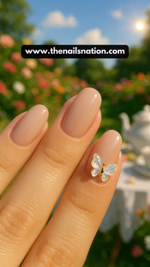 Nails with Butterfly Charms