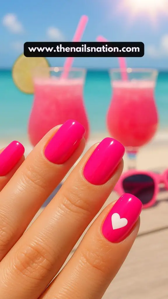 Pink Bright Summer Nails