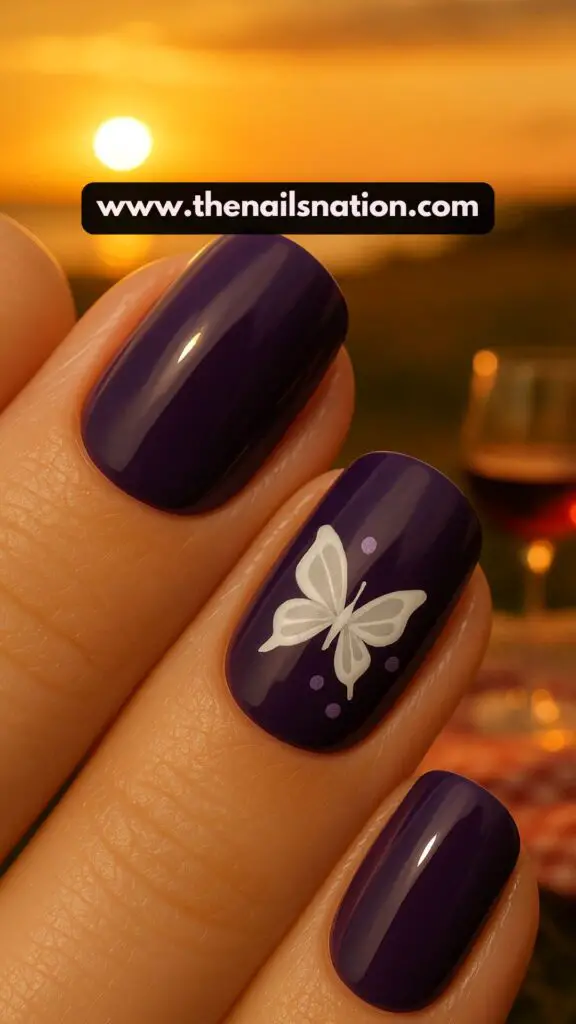 Purple Butterfly Nail Ideas