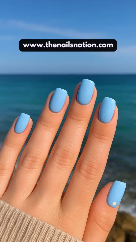 Blue Minimalist Nail Art