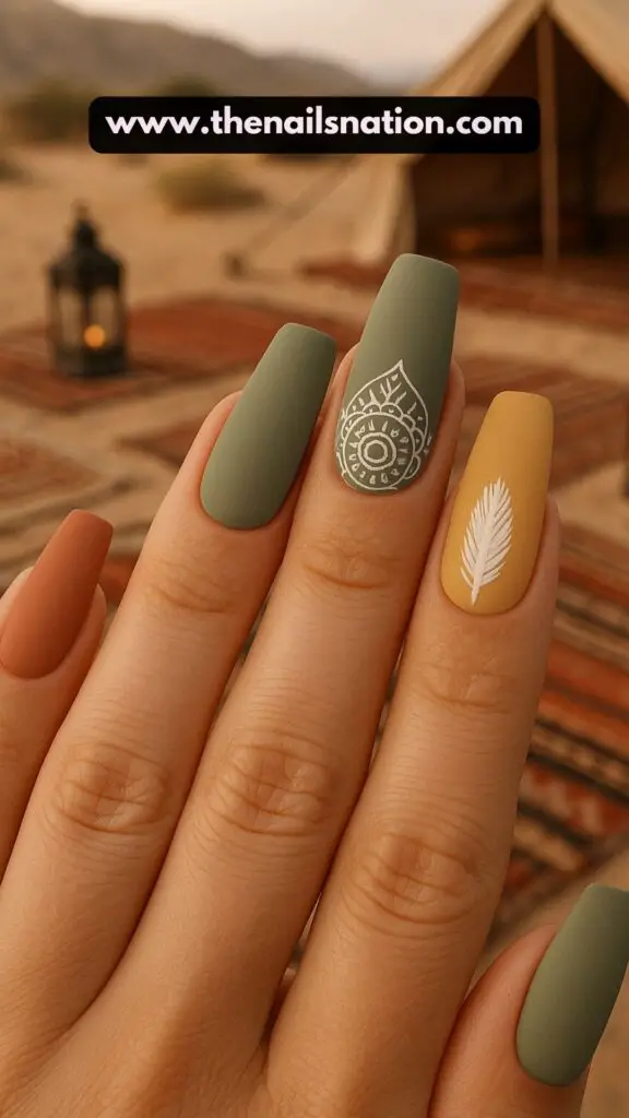 Boho Earthy Nails