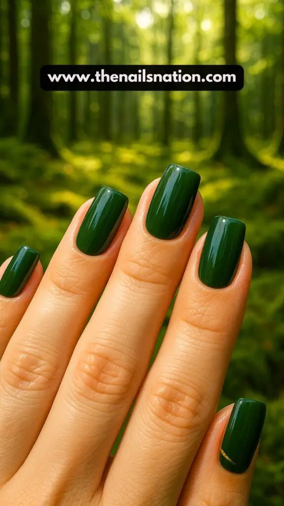Earth Tone Green Nails
