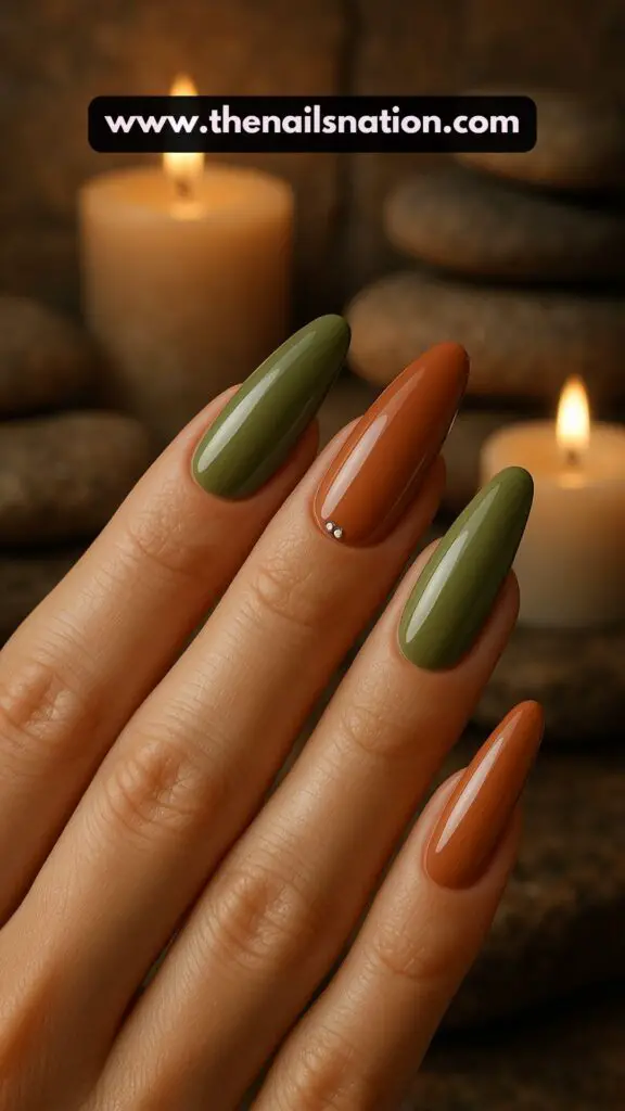 Earthy Acrylic Nails