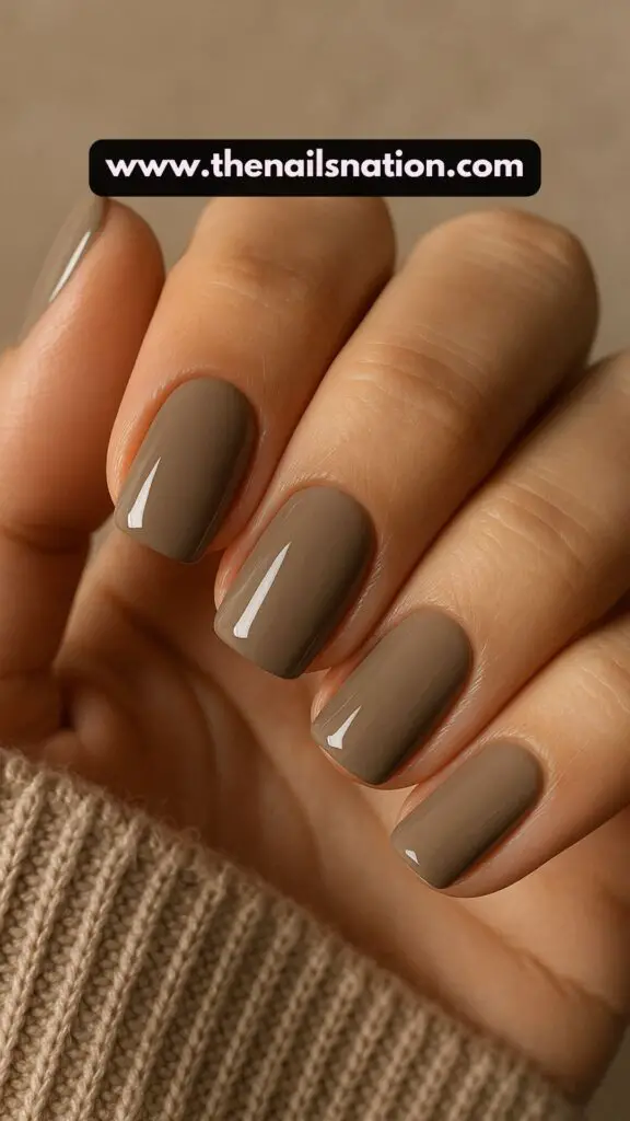 Earthy Taupe Nails