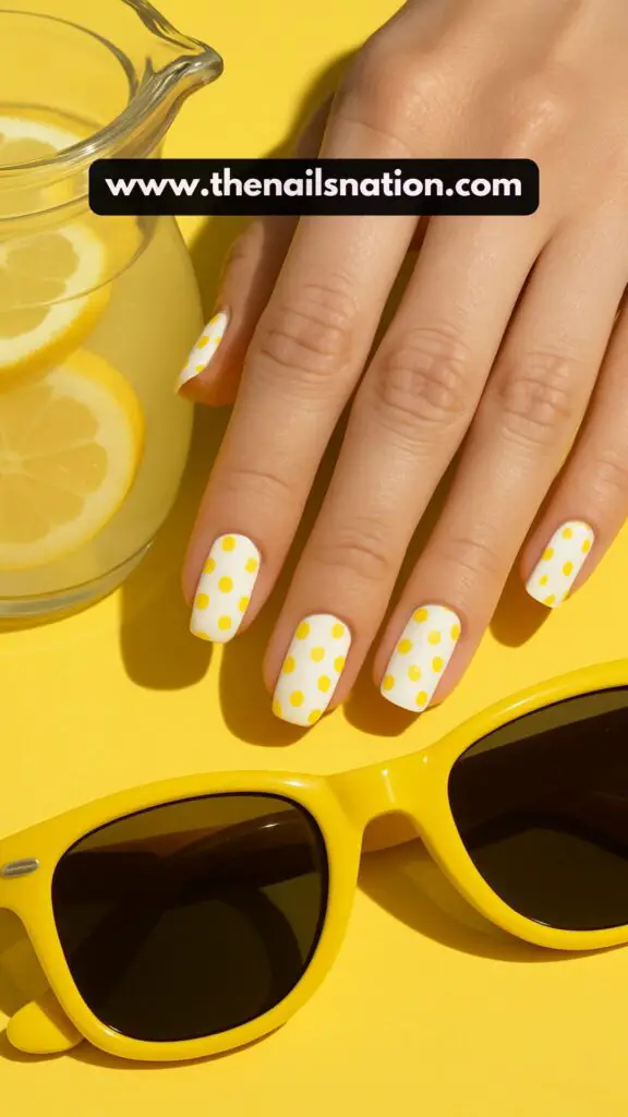 Lemon Drop Dots Nails