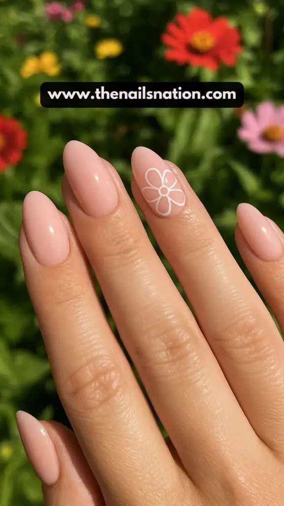 Minimalist Flower Nail Art