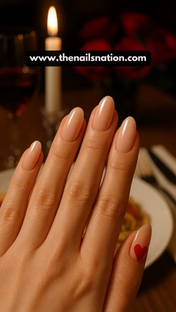 Minimalist Heart Nail Art