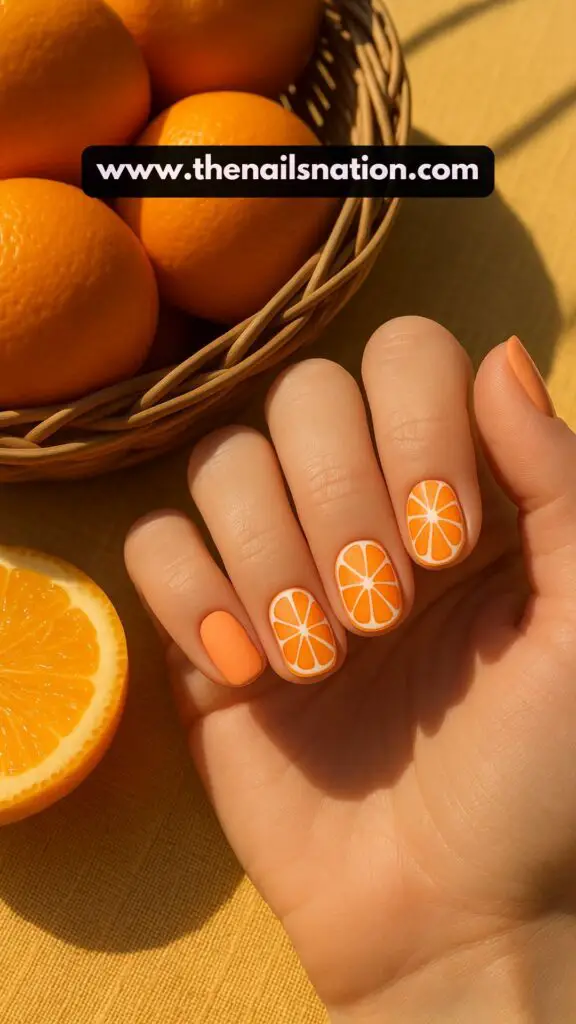 Orange Slice Nails