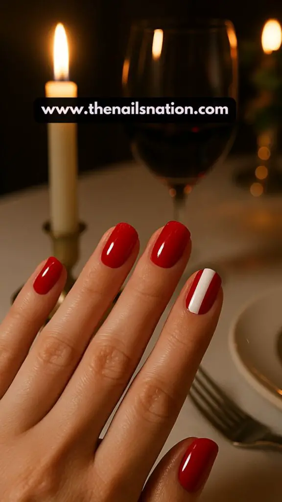 Red Minimalist Nail Art