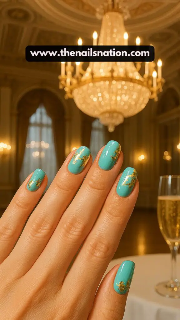 Tiffany Blue with Gold Foil