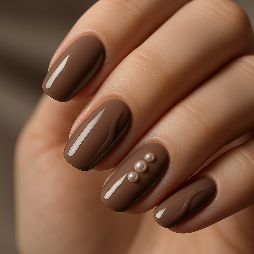 Textured Mocha with Tiny Pearls