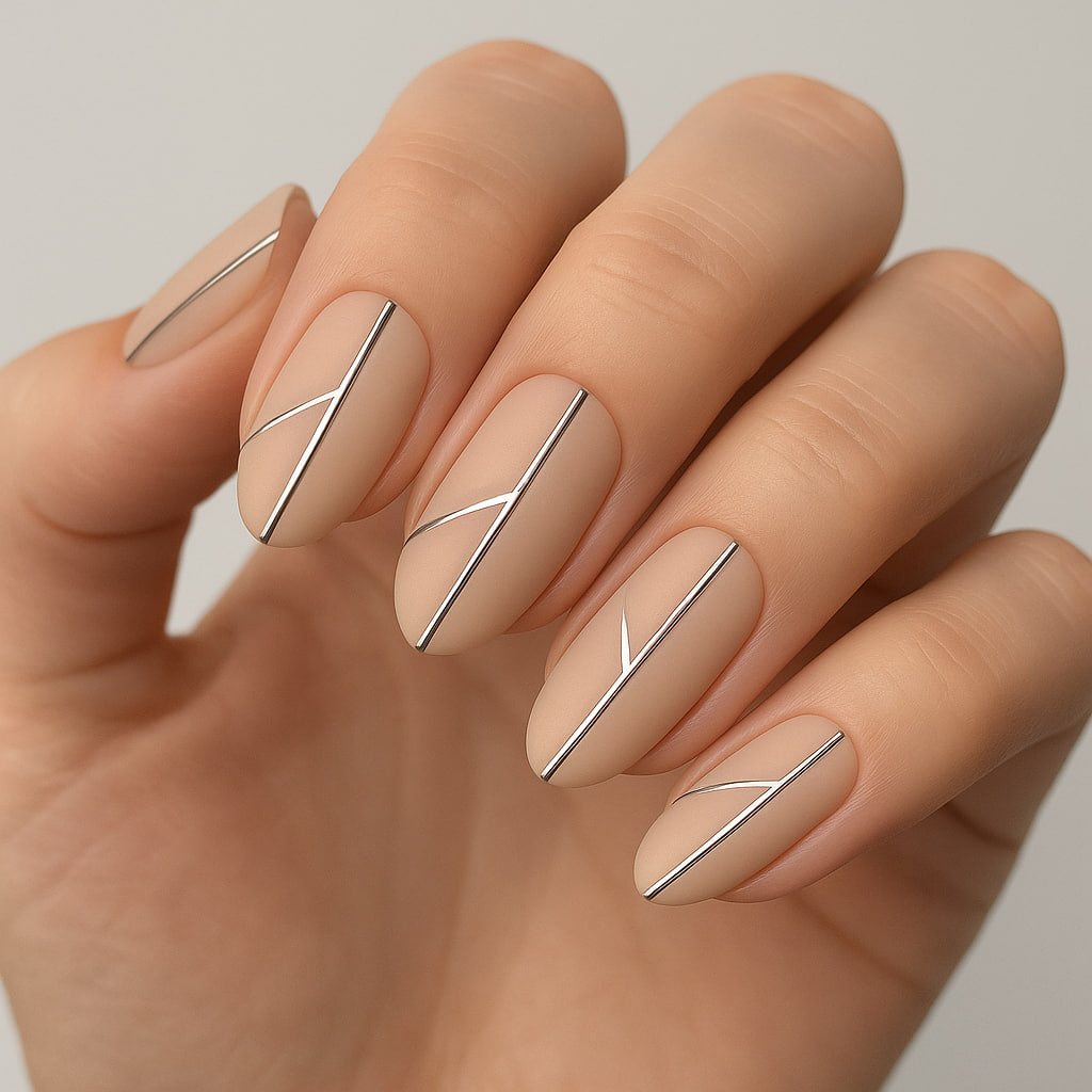 chrome stripe nails
